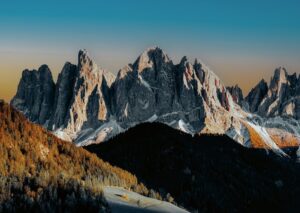 Mountain Landscapes - Breathtaking view of the sharp peaks of the Dolo #12366045