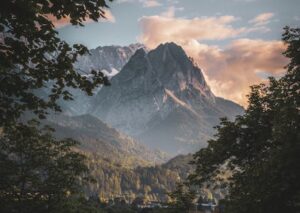 Mountain Landscapes - Captivating view of the Zugspitze mountain frame #12568191