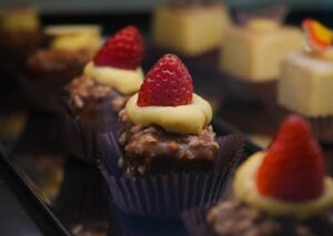 Food Aesthetics - Tempting chocolate desserts with strawberry topp #13918183