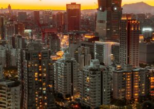 City Architecture - Stunning urban cityscape featuring modern skyscr #17007759