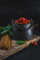 Food Aesthetics - A rustic food arrangement featuring cherry tomat #18114359