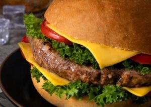 Food Aesthetics - Close-up of a delicious cheeseburger with fresh #18592187