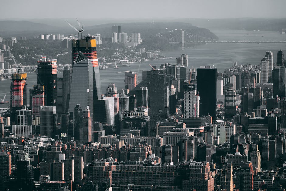 City Architecture - Aerial view of New York City's skyline with towe #2326806