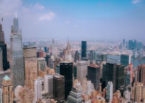City Architecture - A breathtaking aerial shot of New York City's ic #27100687