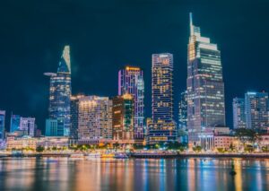 City Architecture - Stunning night view of Ho Chi Minh City's skylin #30853480
