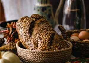 Food Aesthetics - Artistic still life of rustic bread, vegetables, #30891264