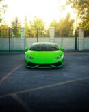 Luxury Cars - Vivid green sports car parked in Ankara, showcas #34761946